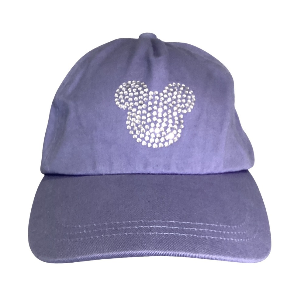 Disney Girls Purple Sparkle Mickey Mouse Ears Baseball Cap Hat - Youth Large